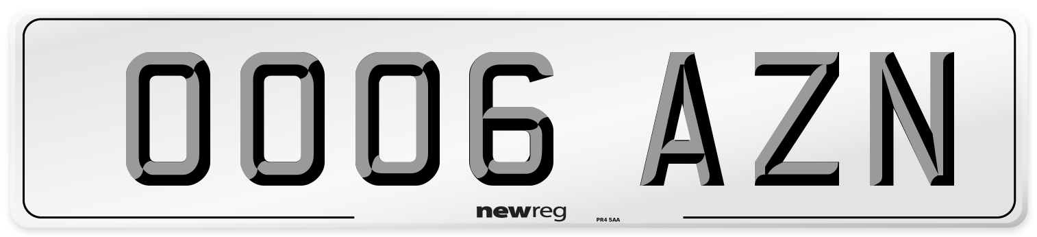 OO06 AZN Number Plate from New Reg